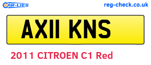 AX11KNS are the vehicle registration plates.