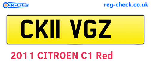 CK11VGZ are the vehicle registration plates.