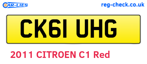 CK61UHG are the vehicle registration plates.
