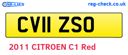 CV11ZSO are the vehicle registration plates.