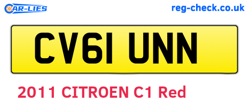 CV61UNN are the vehicle registration plates.