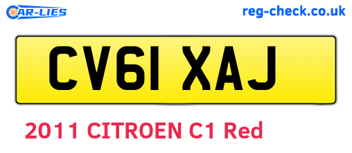 CV61XAJ are the vehicle registration plates.