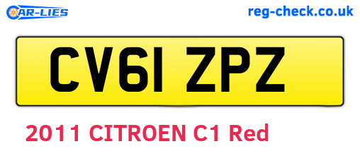 CV61ZPZ are the vehicle registration plates.