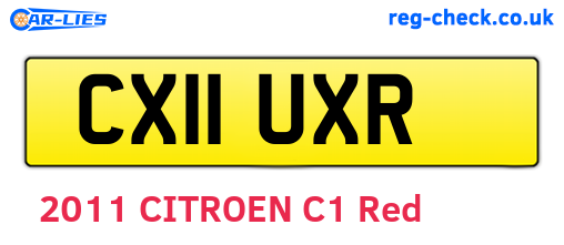 CX11UXR are the vehicle registration plates.
