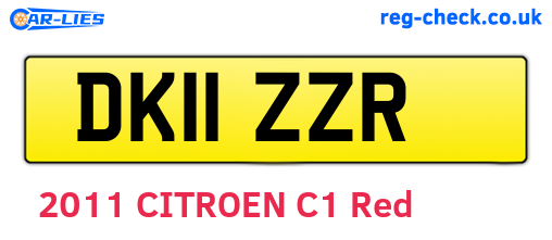 DK11ZZR are the vehicle registration plates.