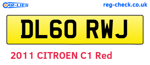 DL60RWJ are the vehicle registration plates.