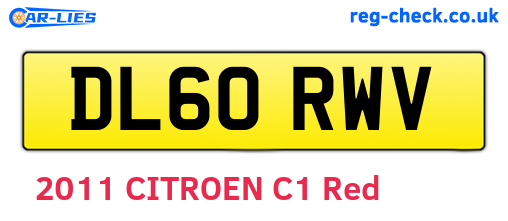 DL60RWV are the vehicle registration plates.