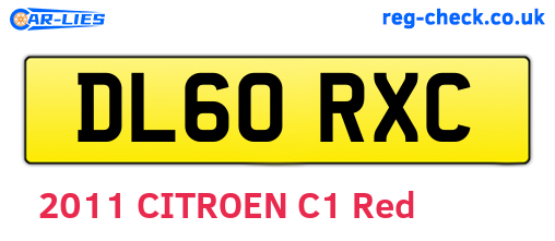 DL60RXC are the vehicle registration plates.