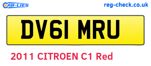 DV61MRU are the vehicle registration plates.