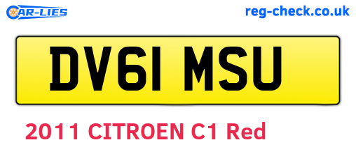 DV61MSU are the vehicle registration plates.