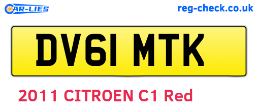 DV61MTK are the vehicle registration plates.