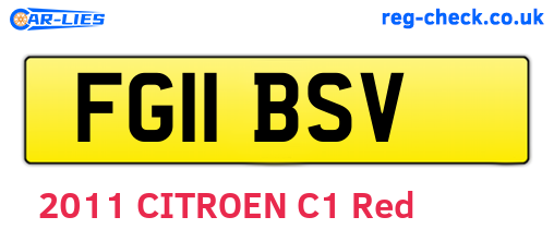 FG11BSV are the vehicle registration plates.