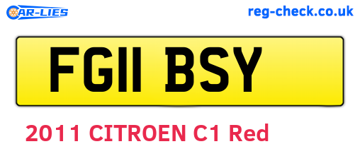 FG11BSY are the vehicle registration plates.