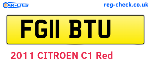 FG11BTU are the vehicle registration plates.