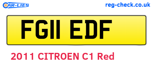 FG11EDF are the vehicle registration plates.