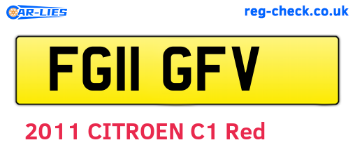 FG11GFV are the vehicle registration plates.