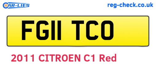 FG11TCO are the vehicle registration plates.