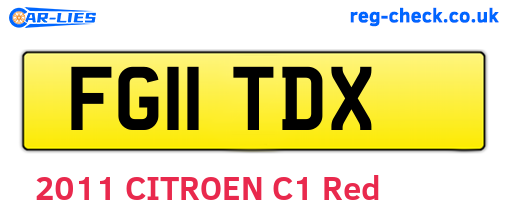 FG11TDX are the vehicle registration plates.