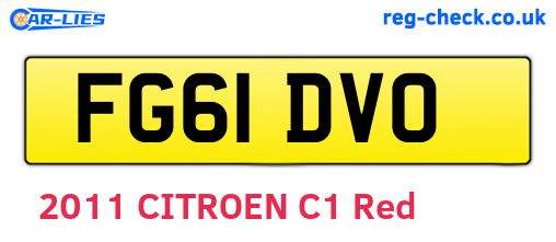 FG61DVO are the vehicle registration plates.
