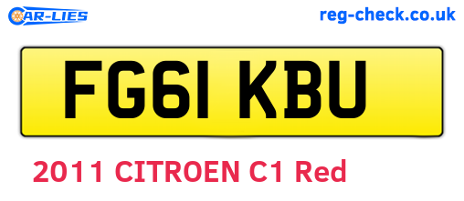 FG61KBU are the vehicle registration plates.