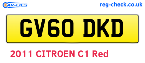 GV60DKD are the vehicle registration plates.