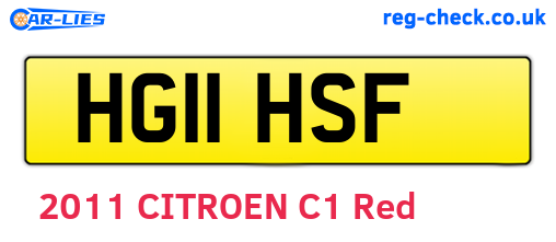HG11HSF are the vehicle registration plates.
