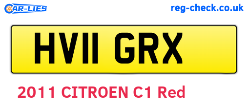 HV11GRX are the vehicle registration plates.
