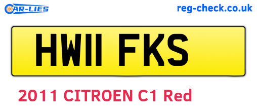 HW11FKS are the vehicle registration plates.
