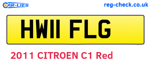 HW11FLG are the vehicle registration plates.