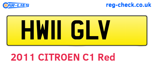 HW11GLV are the vehicle registration plates.