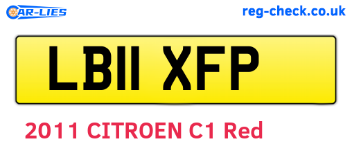 LB11XFP are the vehicle registration plates.