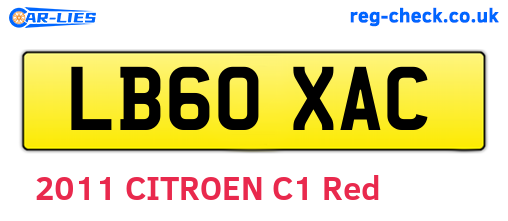 LB60XAC are the vehicle registration plates.