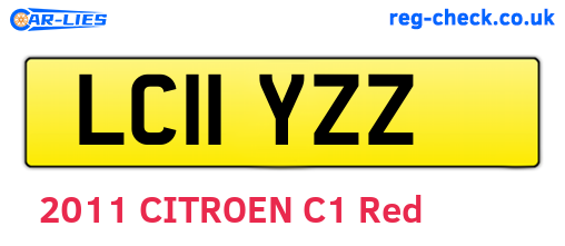 LC11YZZ are the vehicle registration plates.