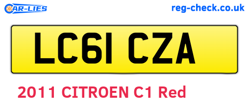 LC61CZA are the vehicle registration plates.