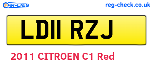 LD11RZJ are the vehicle registration plates.