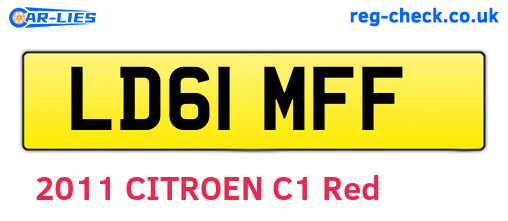 LD61MFF are the vehicle registration plates.