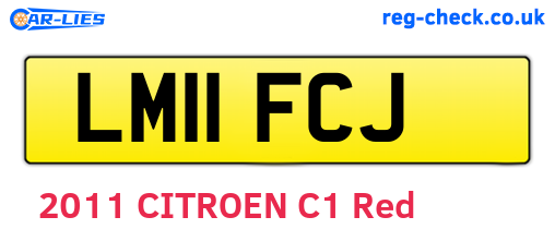 LM11FCJ are the vehicle registration plates.