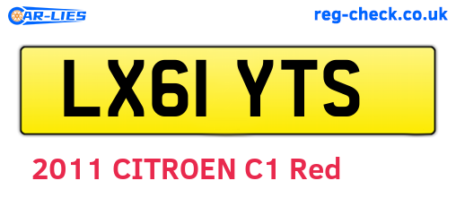 LX61YTS are the vehicle registration plates.