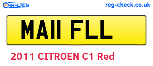 MA11FLL are the vehicle registration plates.