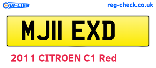 MJ11EXD are the vehicle registration plates.