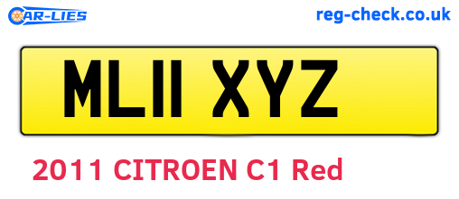 ML11XYZ are the vehicle registration plates.