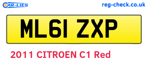 ML61ZXP are the vehicle registration plates.