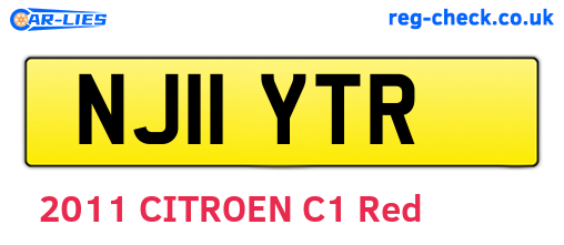 NJ11YTR are the vehicle registration plates.