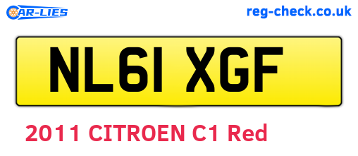 NL61XGF are the vehicle registration plates.