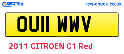 OU11WWV are the vehicle registration plates.