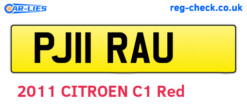 PJ11RAU are the vehicle registration plates.
