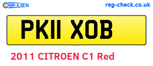 PK11XOB are the vehicle registration plates.