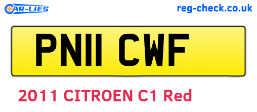 PN11CWF are the vehicle registration plates.