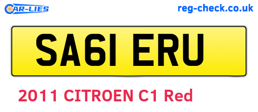 SA61ERU are the vehicle registration plates.