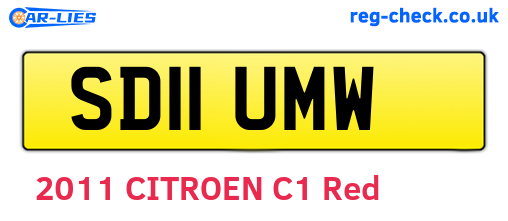 SD11UMW are the vehicle registration plates.